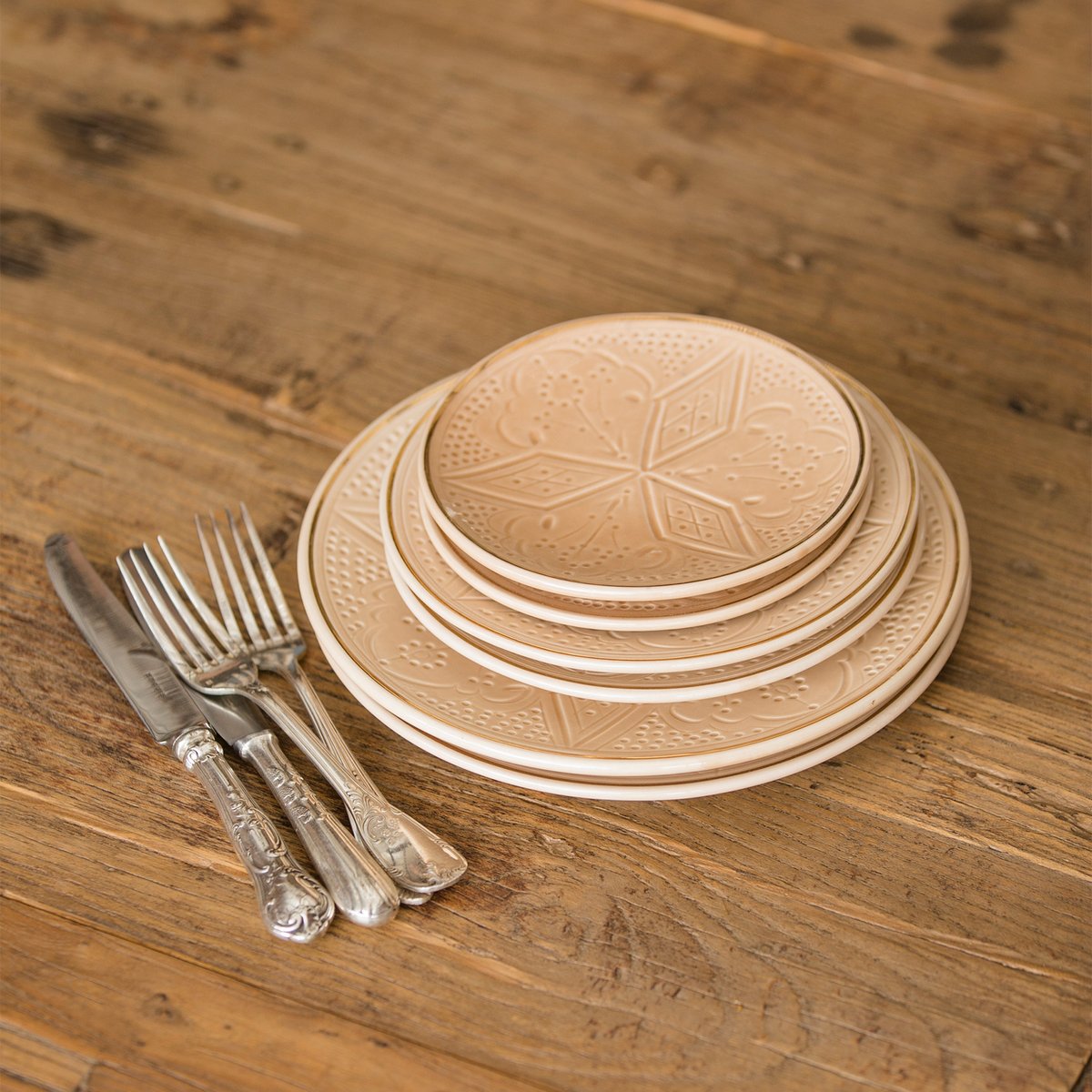 Assiette EMPREINTE beige sahara, CHABI CHIC