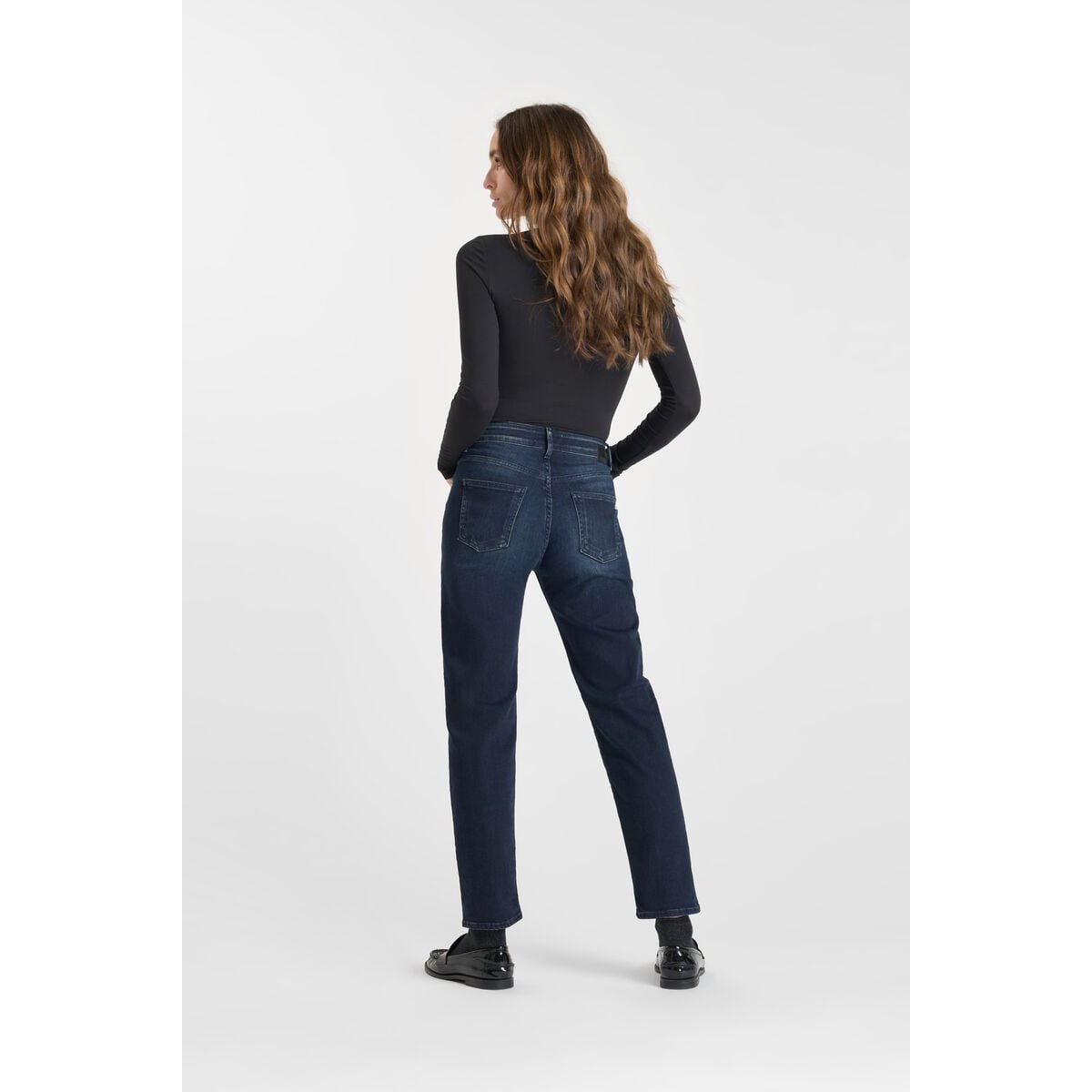 Jeans droite 400/17 mom , 7/8ème blue / black, LE TEMPS DES CERISES