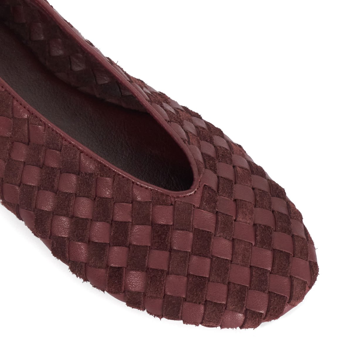 Ballerines tissées - HOMELY burgundy-leather, DUNE LONDON
