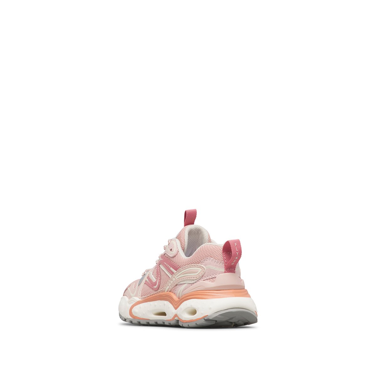 Sneakers en écopelle et tissu FLYNER. rose poudré-blanc, NATURINO