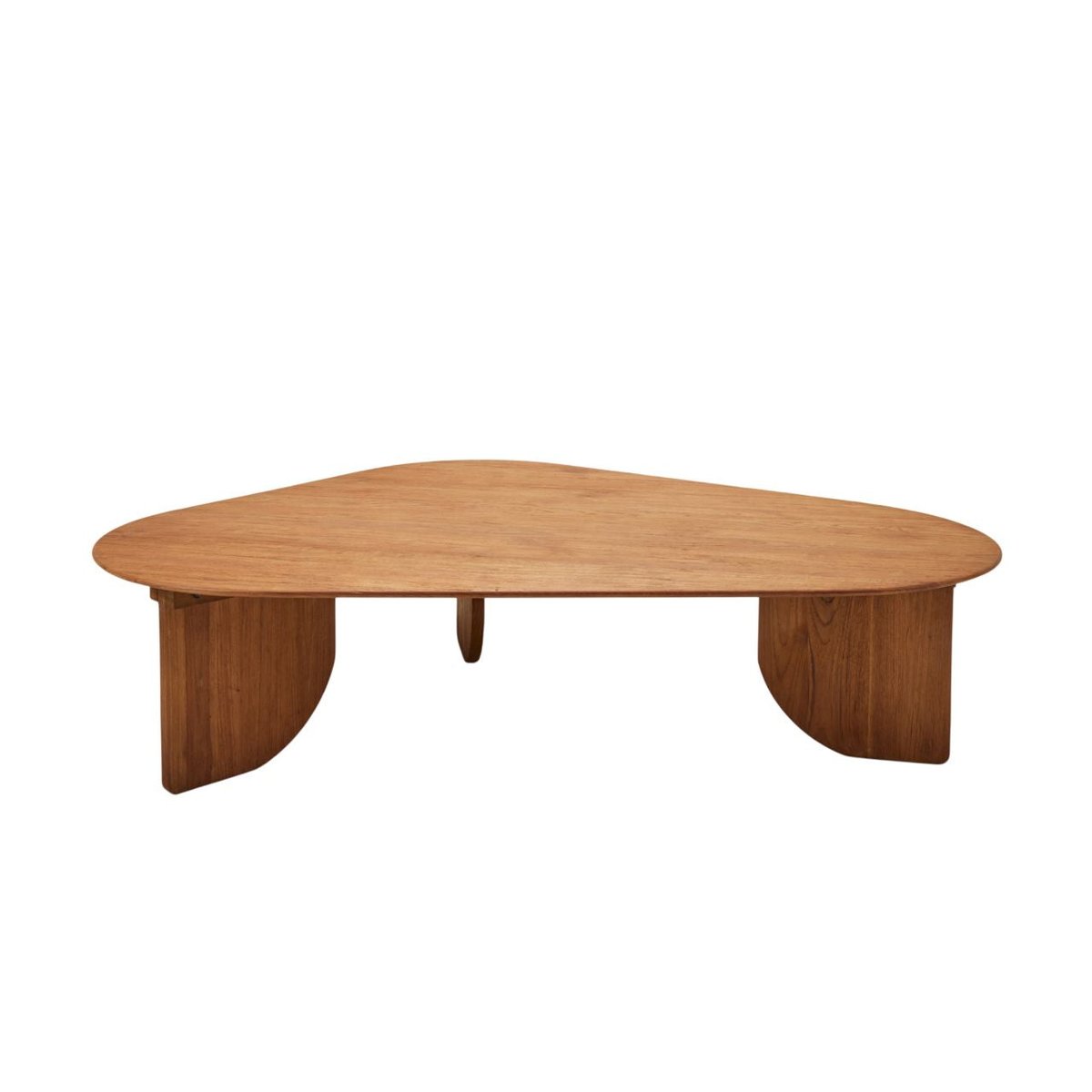 Table Basse en Plateau asymétrique et courbes organiques POLHA teck recyclé, MADURA