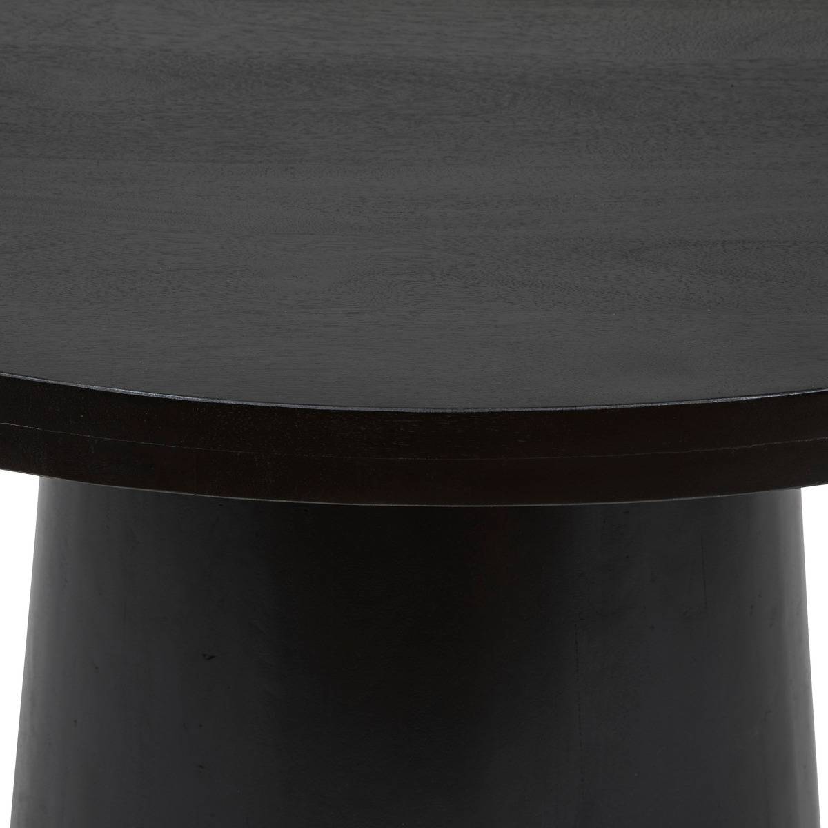 Table à manger ronde en bois de manguier BOKI noir, ATMOSPHERA