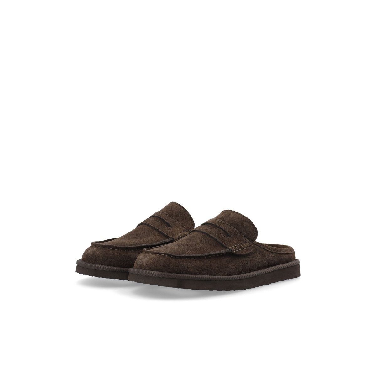 Mocassins Mules marron - darkbrown1, BIANCO