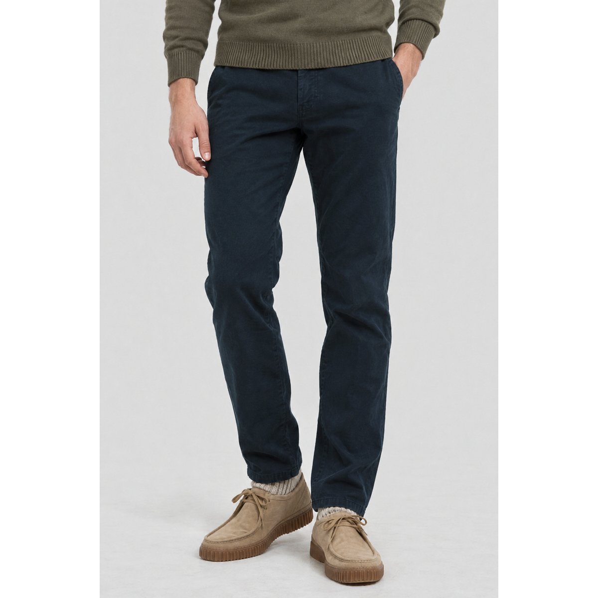 Chino coupe droite en coton rich navy, ARMOR-LUX