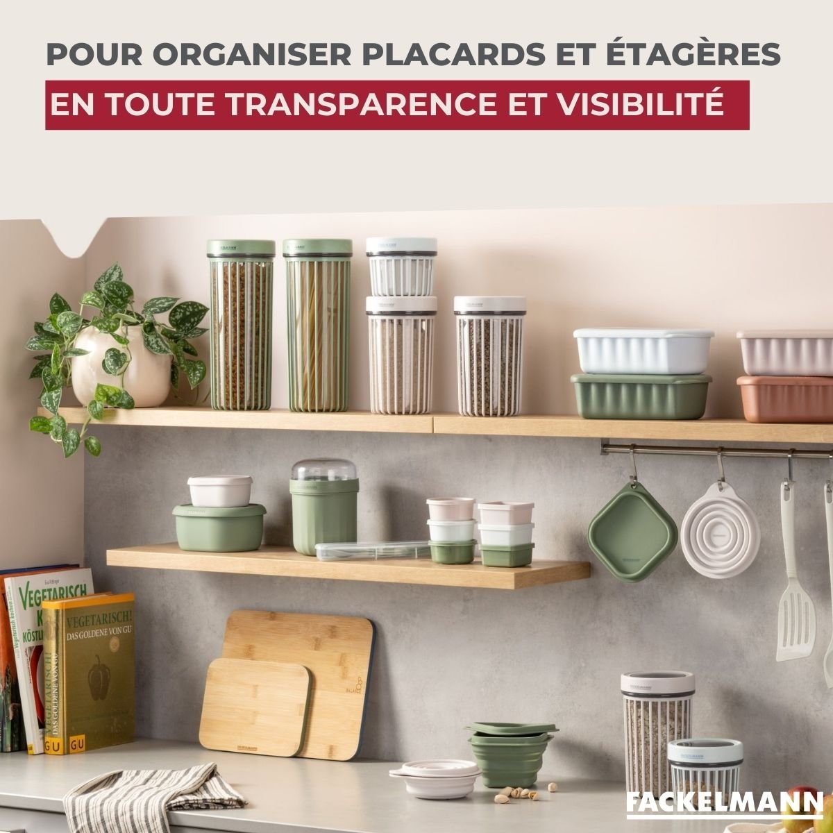 Boite à Provisions 1,7 Litre STORAGE transparent,vert, FACKELMANN
