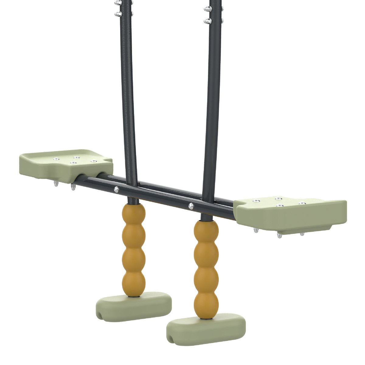 Station balançoire et vis-à-vis ARBOUSIER marron - gris anthracite - vert kaki - moutarde, TP TOYS
