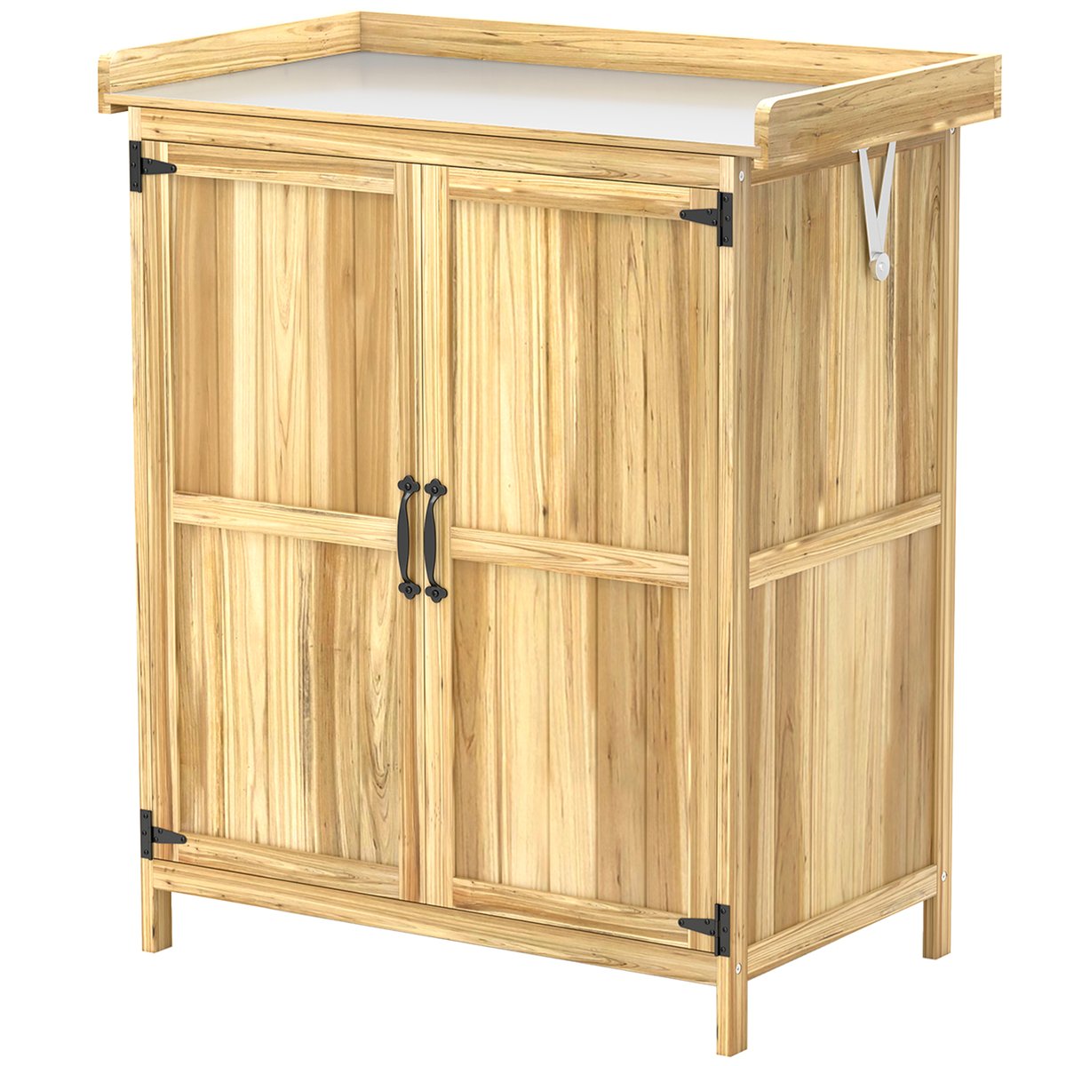 Armoire de jardin 2 en 1 beige, OUTSUNNY