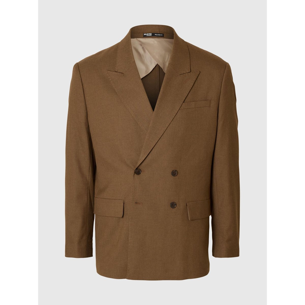 Blazer À Double Boutonnage cognac, SELECTED