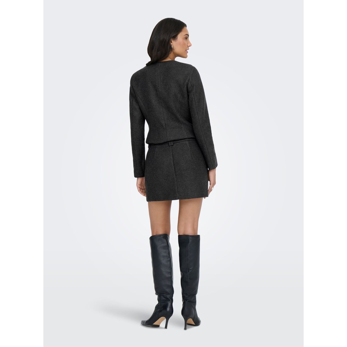 Jupe Courte dark grey melange, ONLY