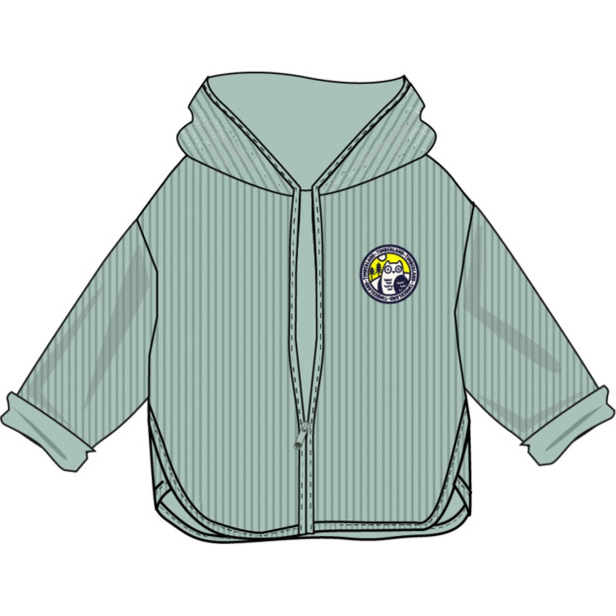 Cardigan con cappuccio a costine cloud blue, TIMBERLAND