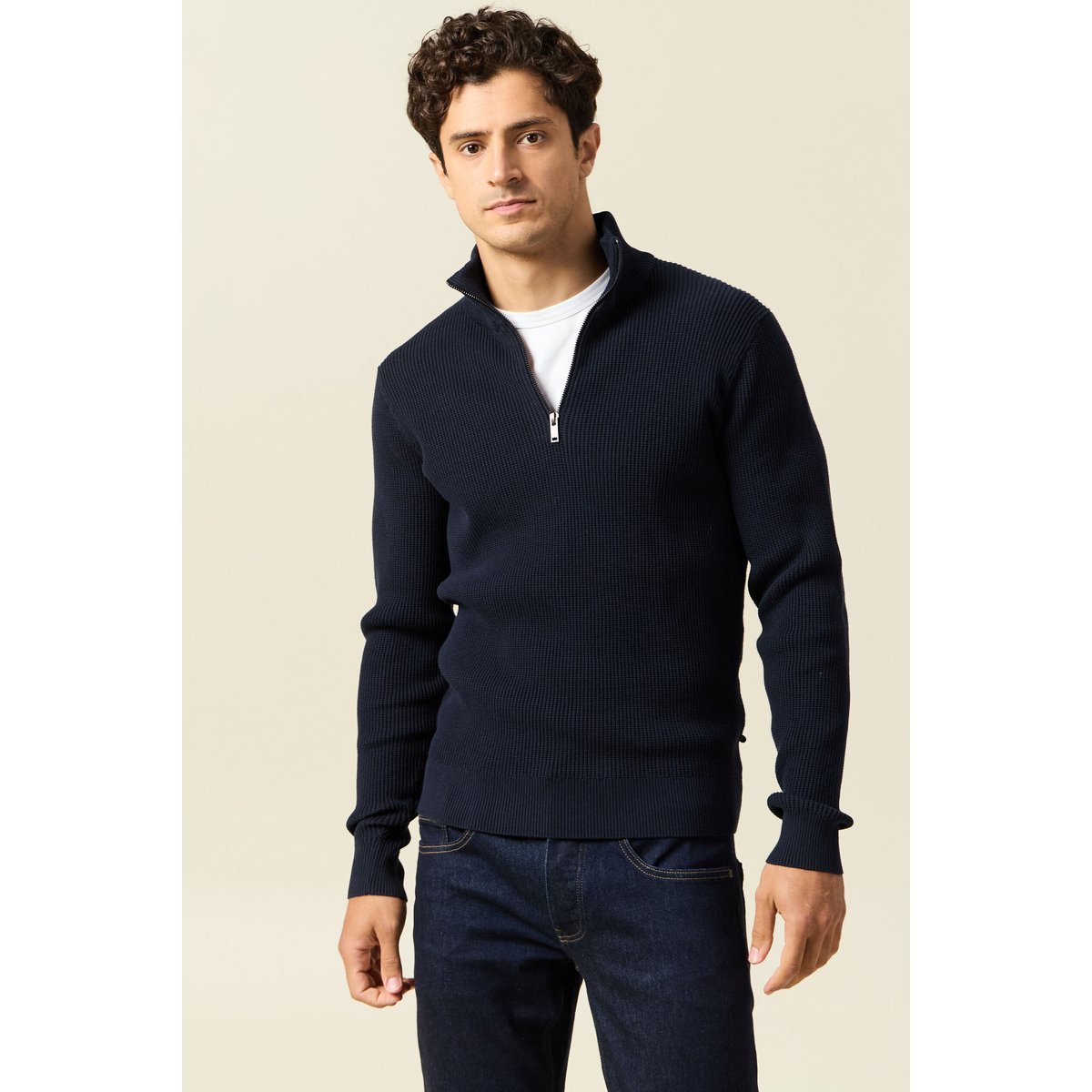 Pull col camionneur bleu marine, BONOBO