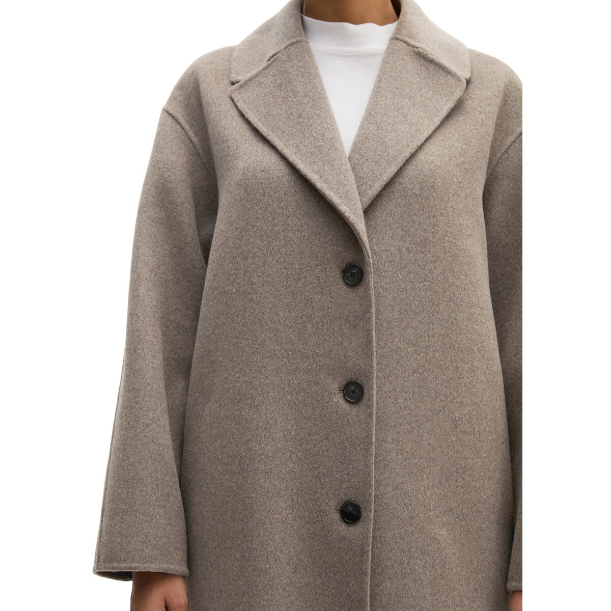Manteau en laine relaxed en double face mélangée de haute qualité beige, MARC O'POLO