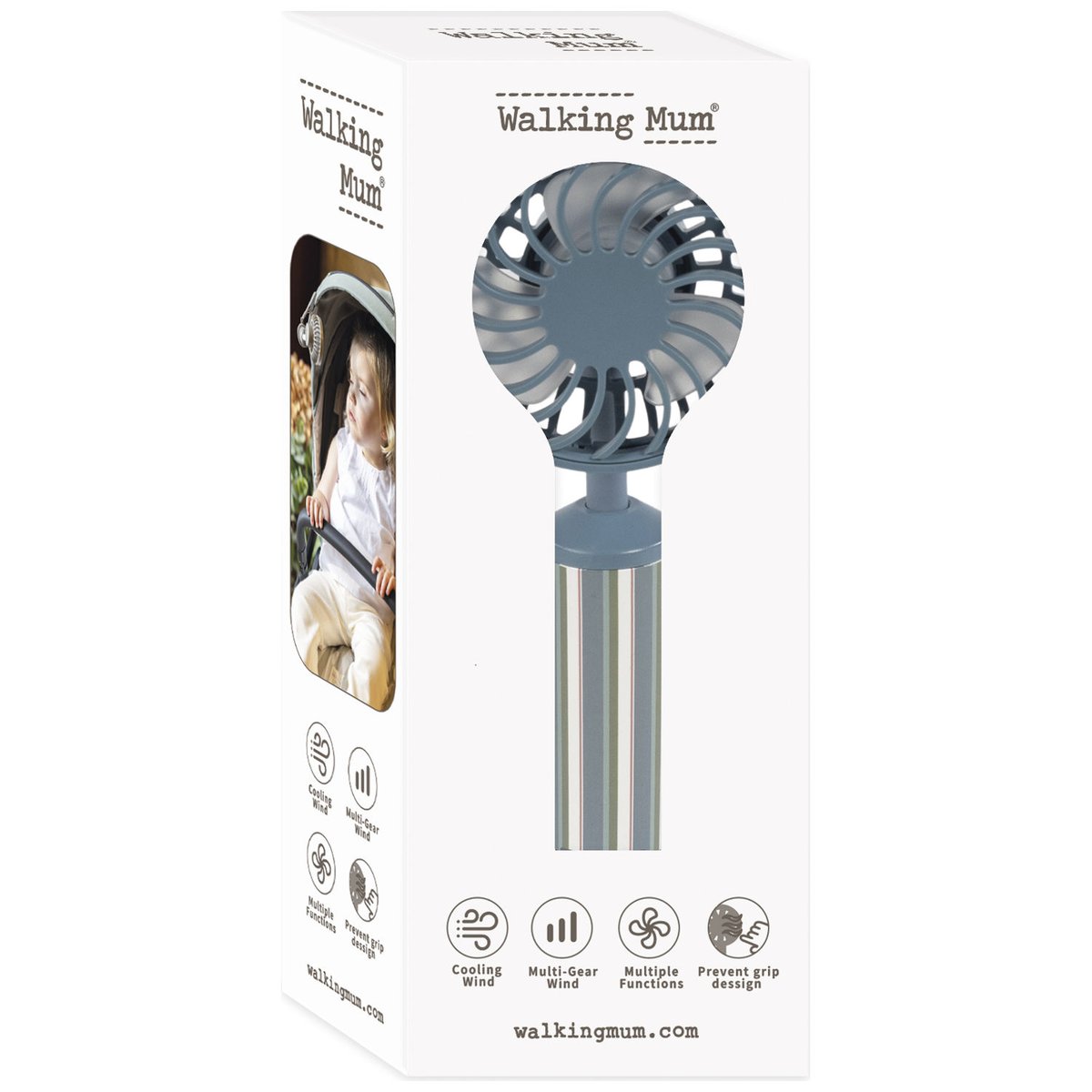 Ventilateur pour poussette vert, WALKING MUM