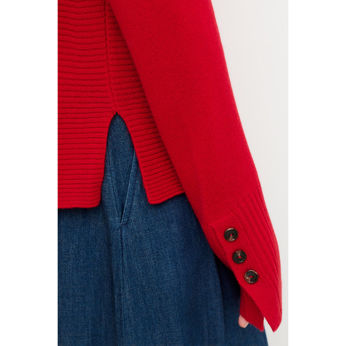 Pull large col tunisien cachemire MLANCELOT rouge, CAROLL