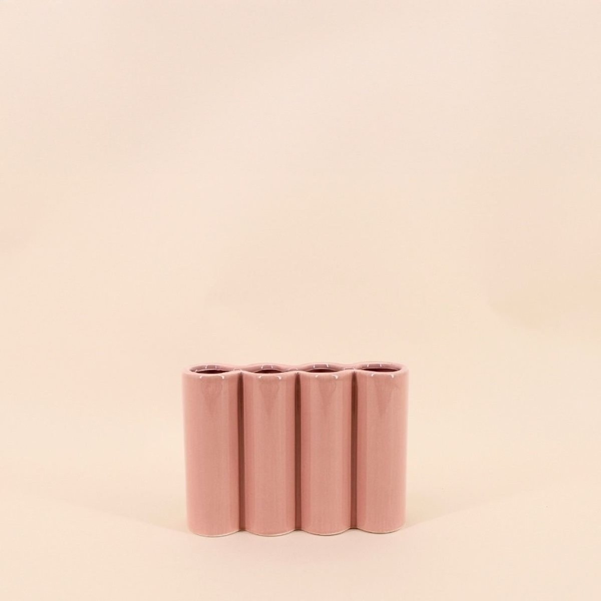 Vase en céramique alvéolé, H17cm rose, ORNAMI