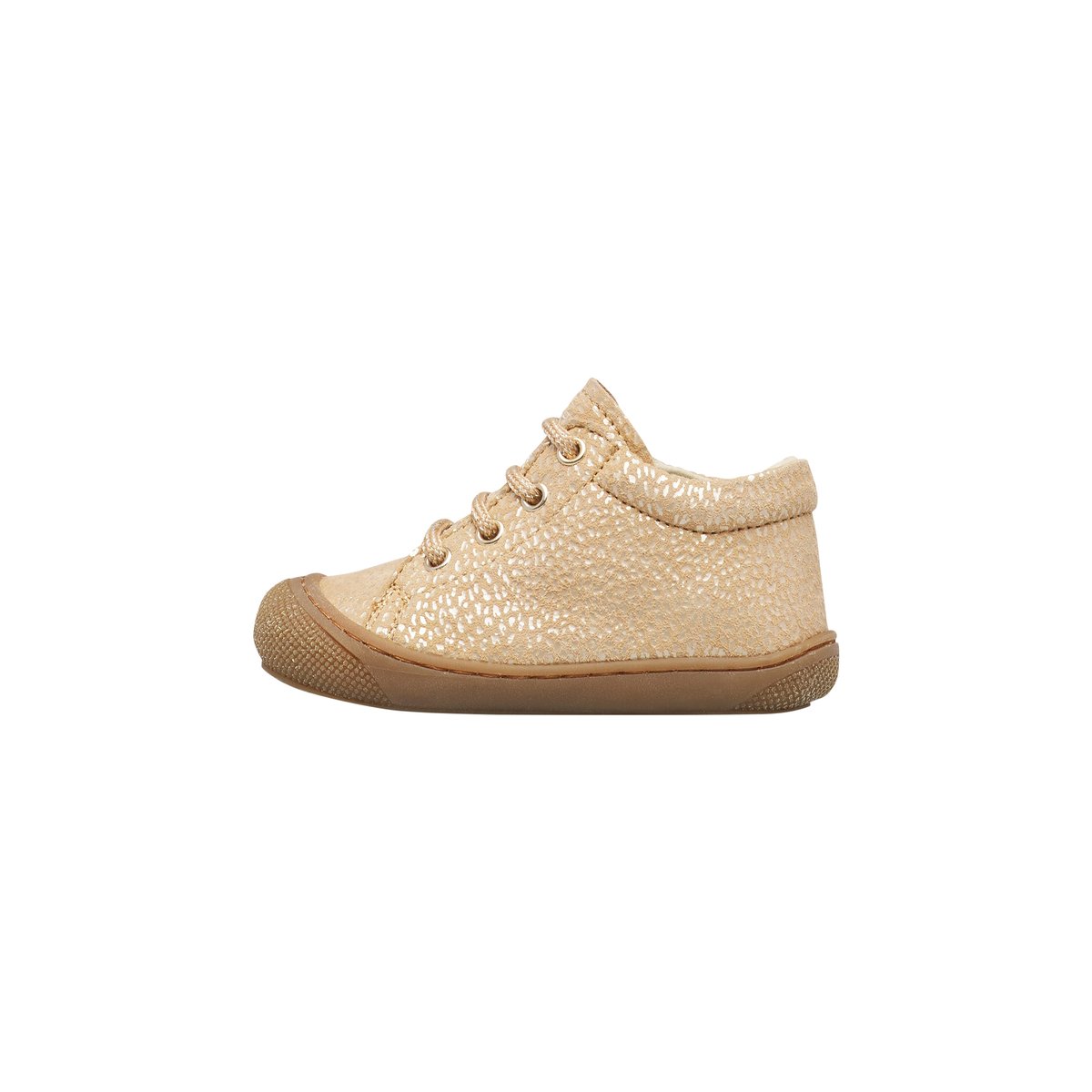 Chaussures premiers pas en suède avec fermeture éclair COCOON ZIP beige-marron, NATURINO