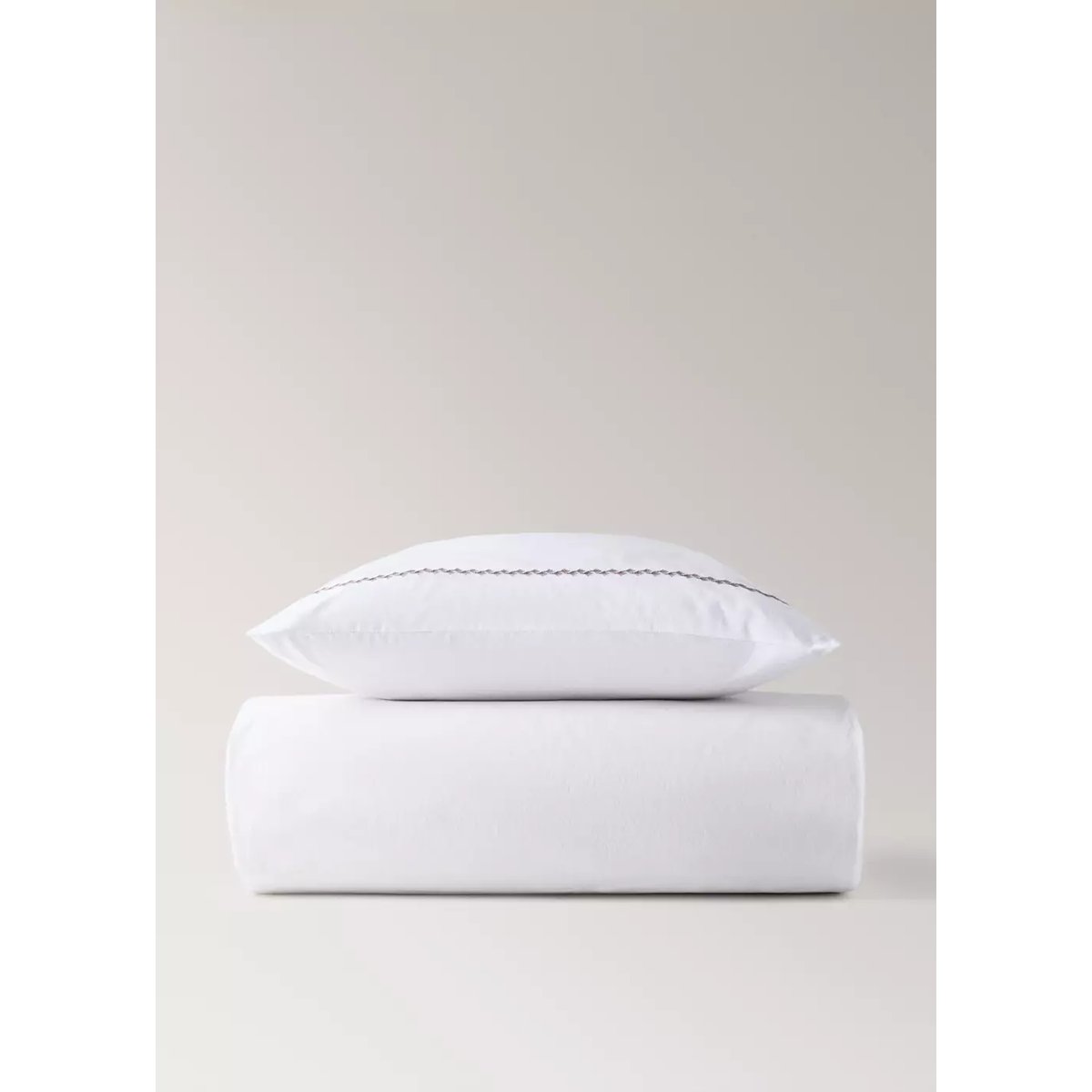 Housse de couette enfant coton et lin hérissons brodés lit 90 cm blanc, MANGO HOME