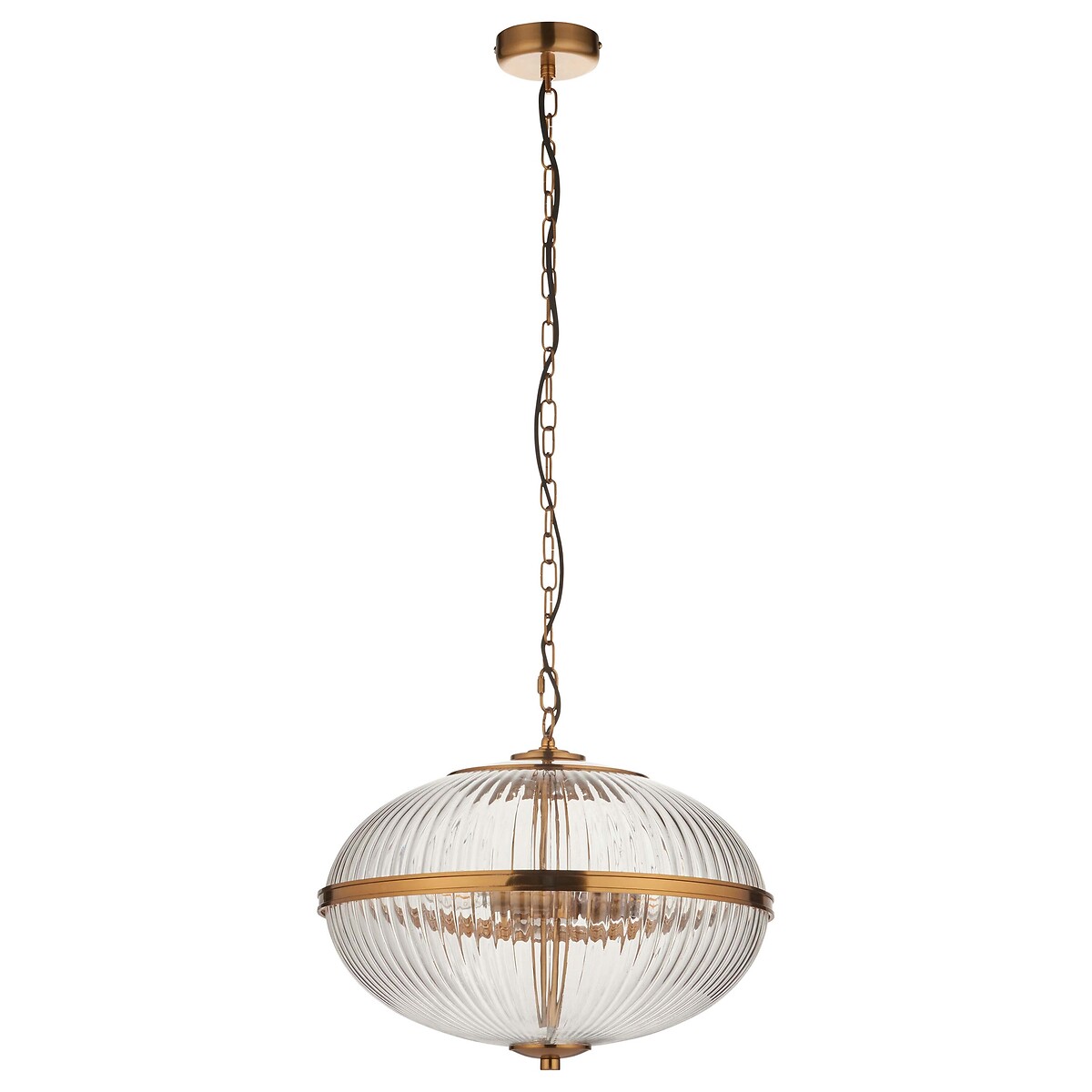 Sommerby 3-Light Vintage-Style Glass Dome Pendant Light brass, ÉDITÉ