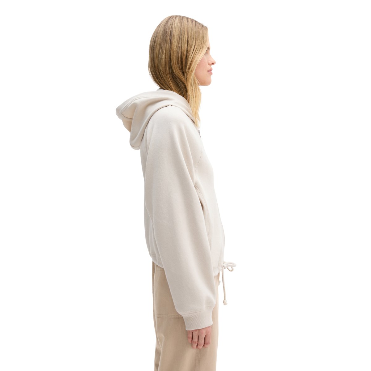 Sweat à capuche DfC relaxed en pur coton bio gris clair, MARC O'POLO