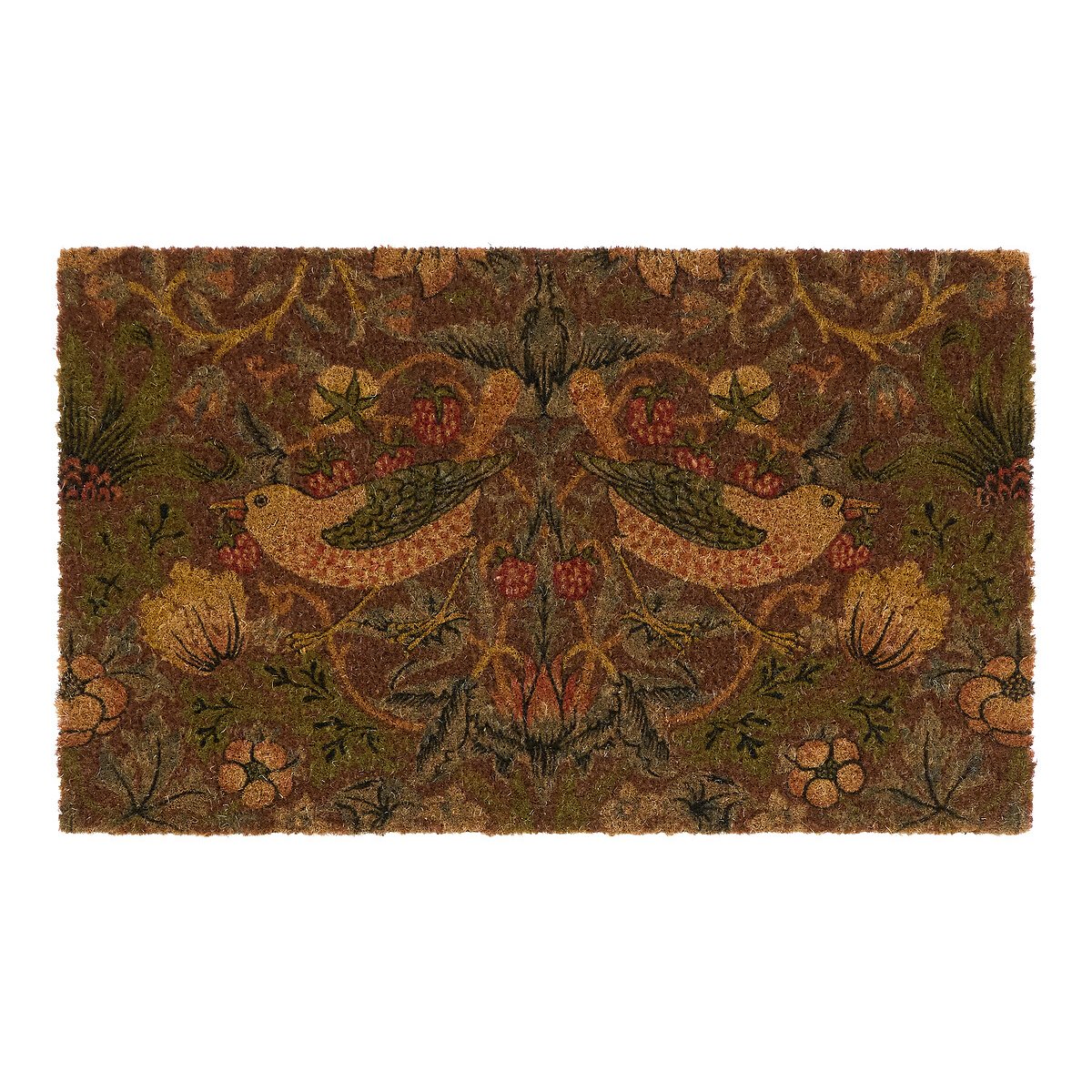 Strawberry Thief Red Printed Coir Doormat multi-coloured, MORRIS & CO.
