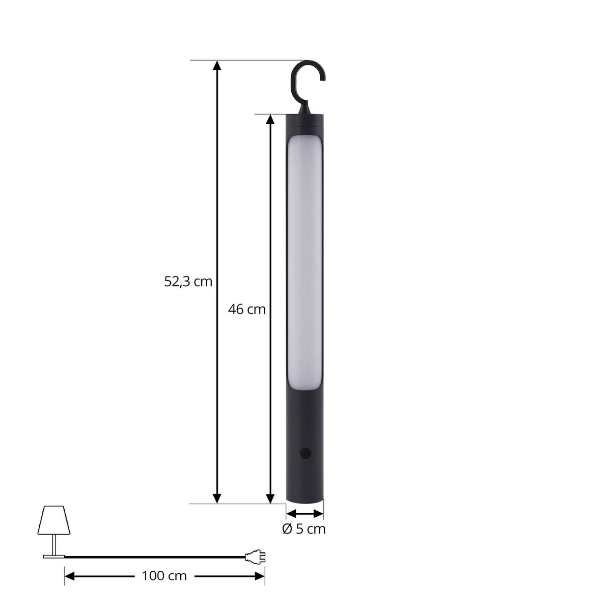 Luminaire de terrasse LED, Kompis anthracite, blanc, LINDBY