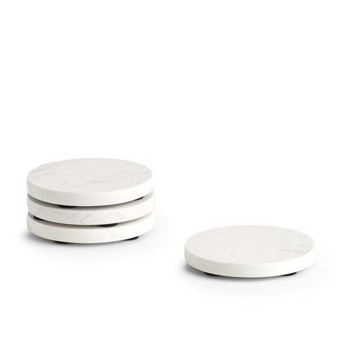 Dessous de verre marbre  set de 4 blanc, ZELLER PRESENT