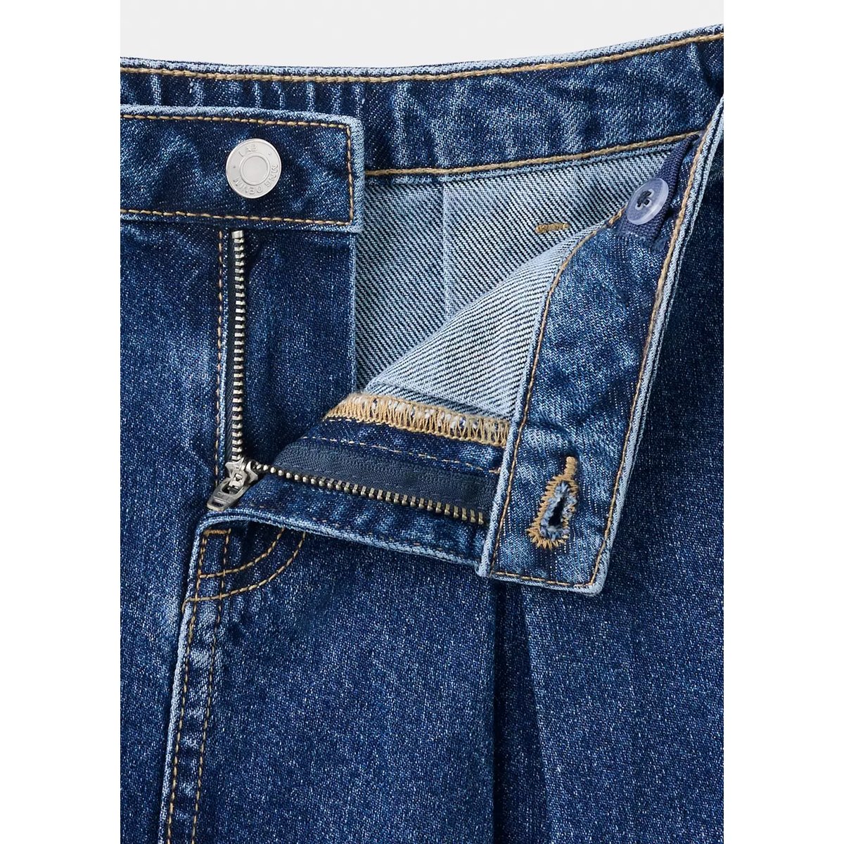 Jupe en jean plissée bleu moyen, MANGO KIDS