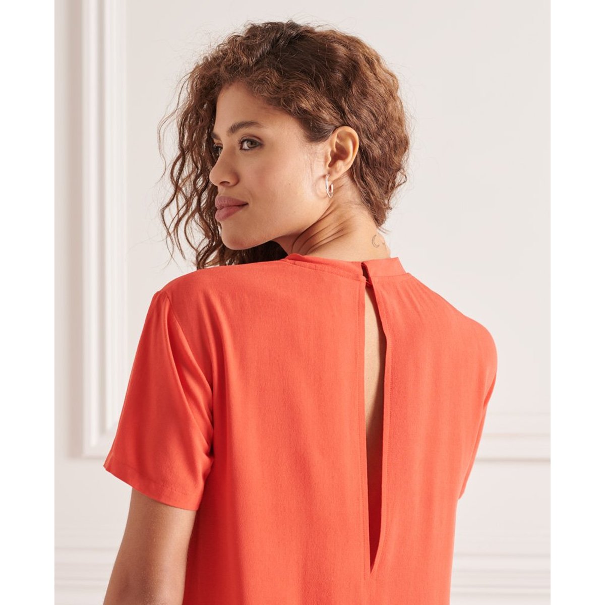 Robe droite à ourlet arrondi grenadine, SUPERDRY
