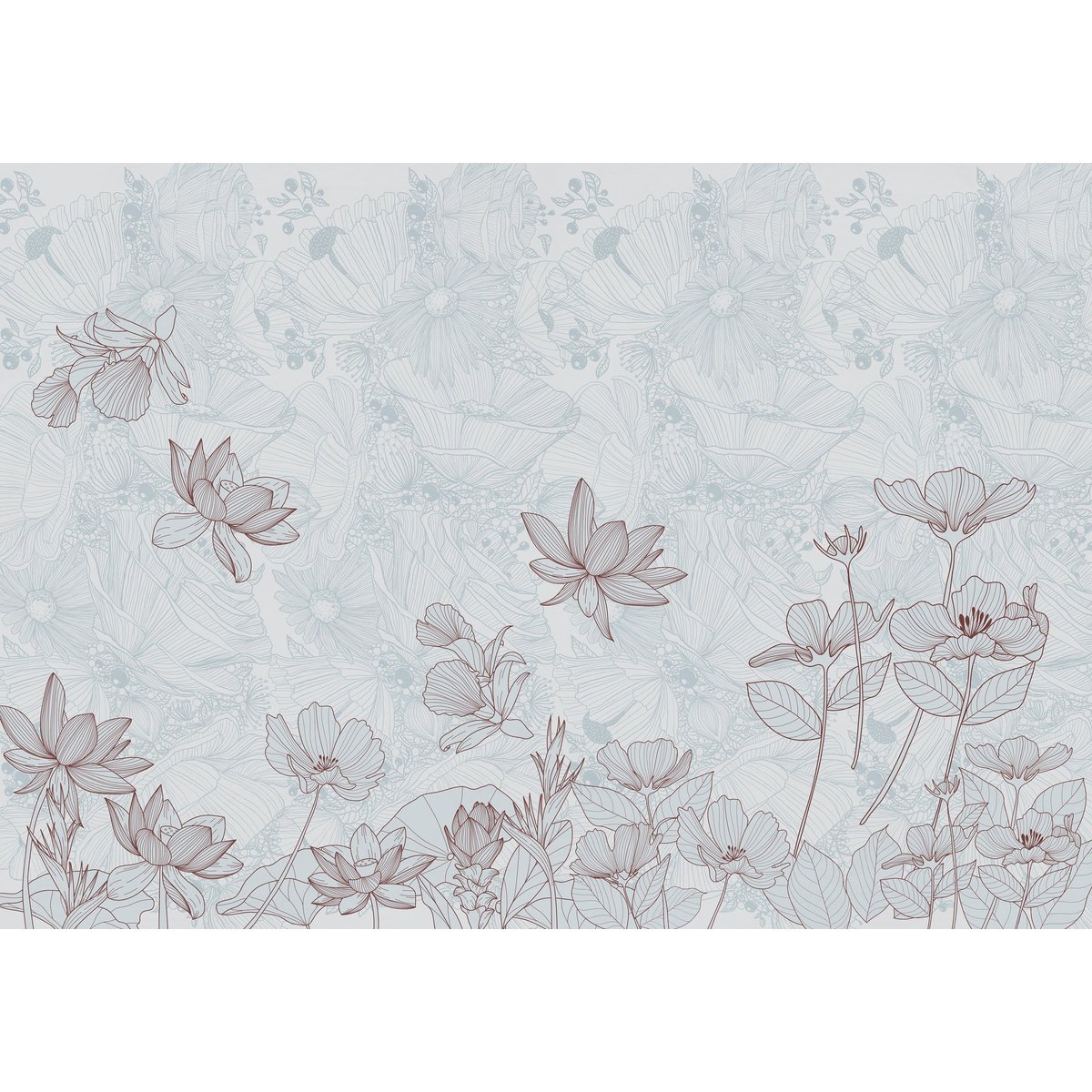 Papier peint panoramique Murmure floral - Lé Papiers de Ninon blanc, LE PAPIERS DE NINON