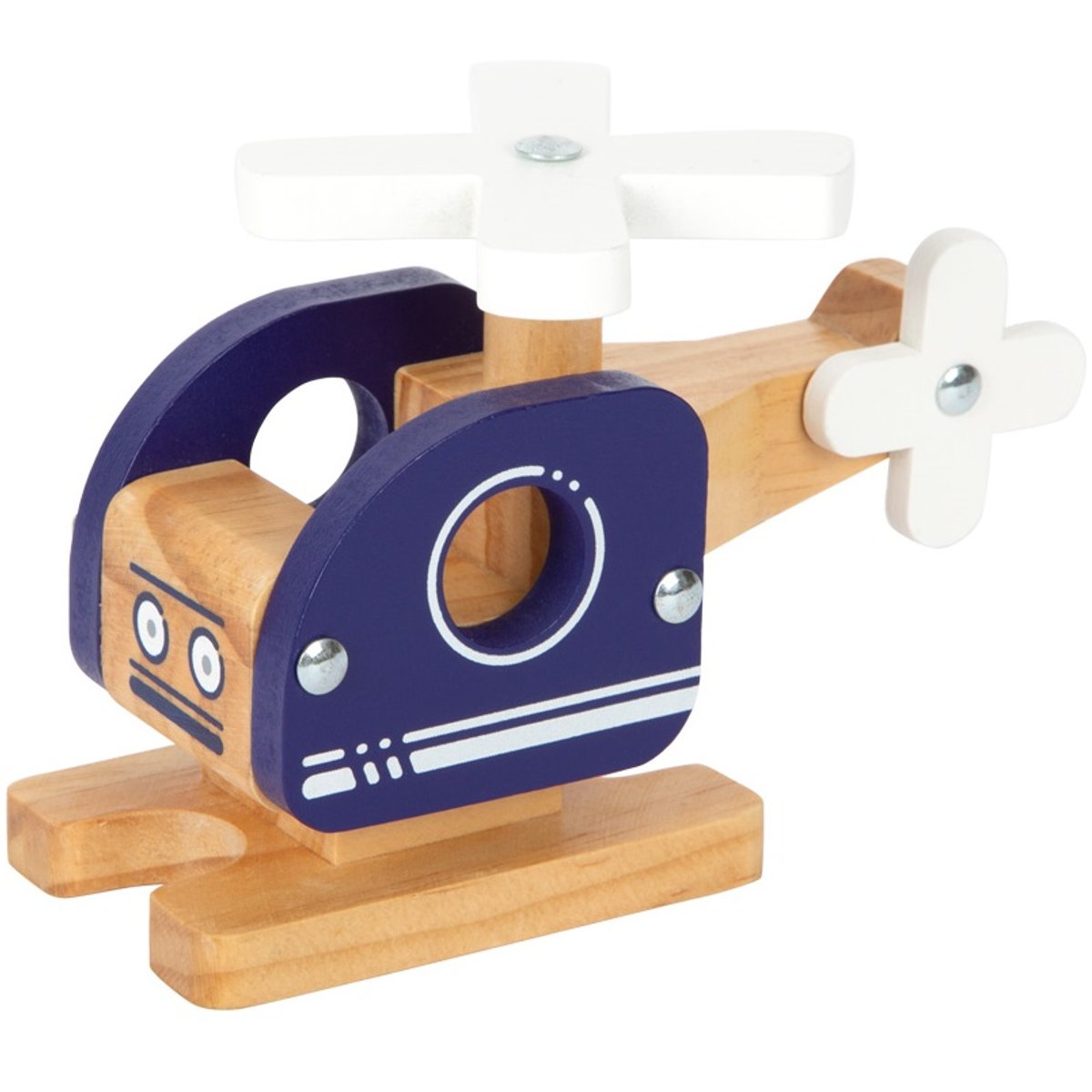Hélicoptère en bois bleu, SMALL FOOT COMPANY