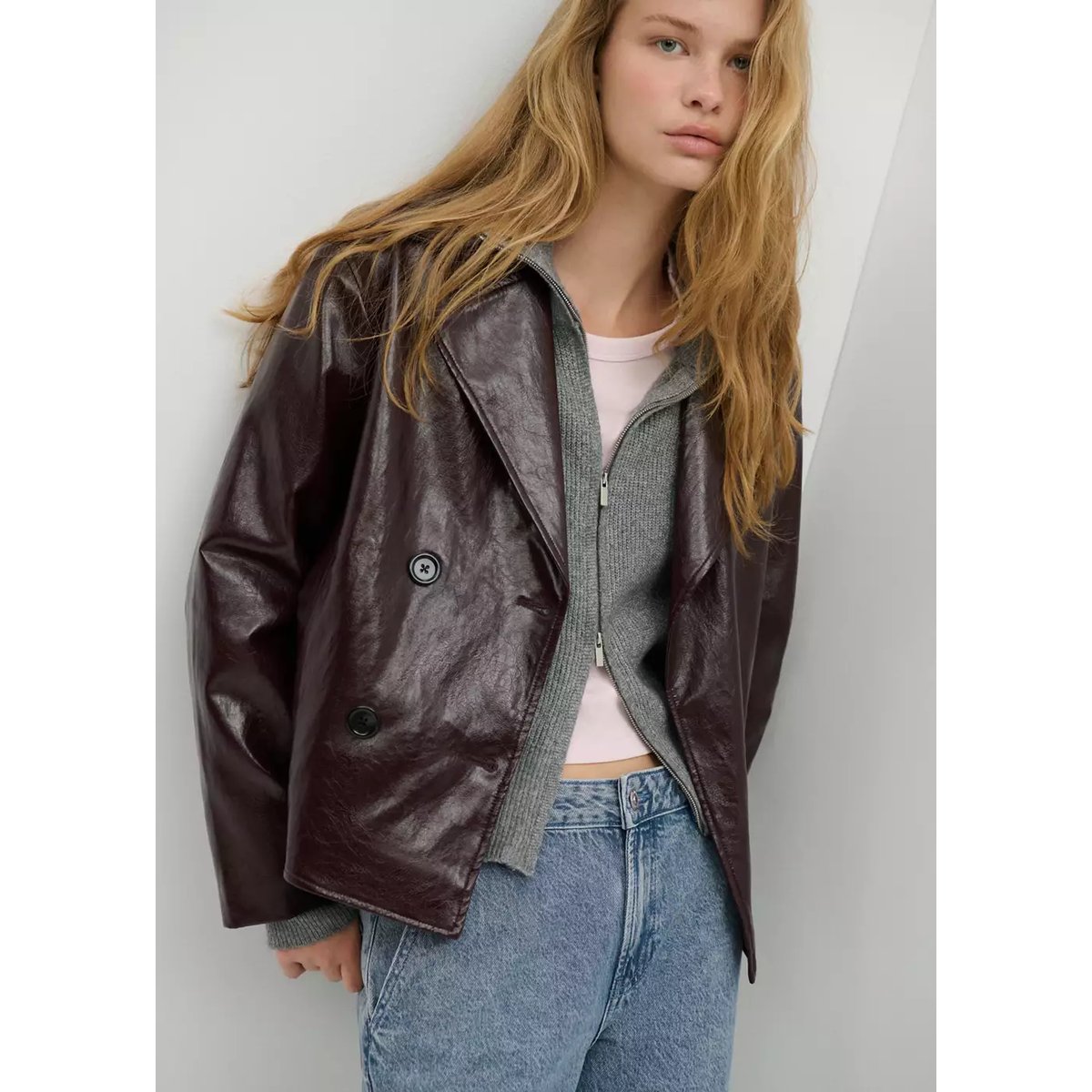 Jean droit taille basse bleu moyen, MANGO TEEN