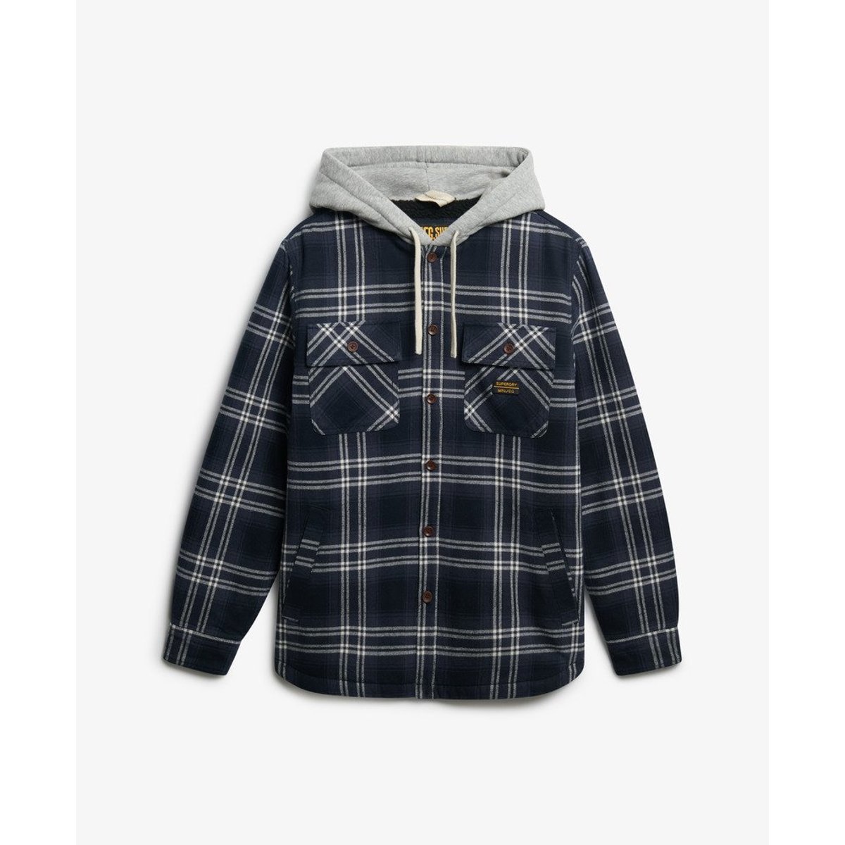 Chemise à capuche et à carreaux Surplus bleu marine à carreaux, SUPERDRY