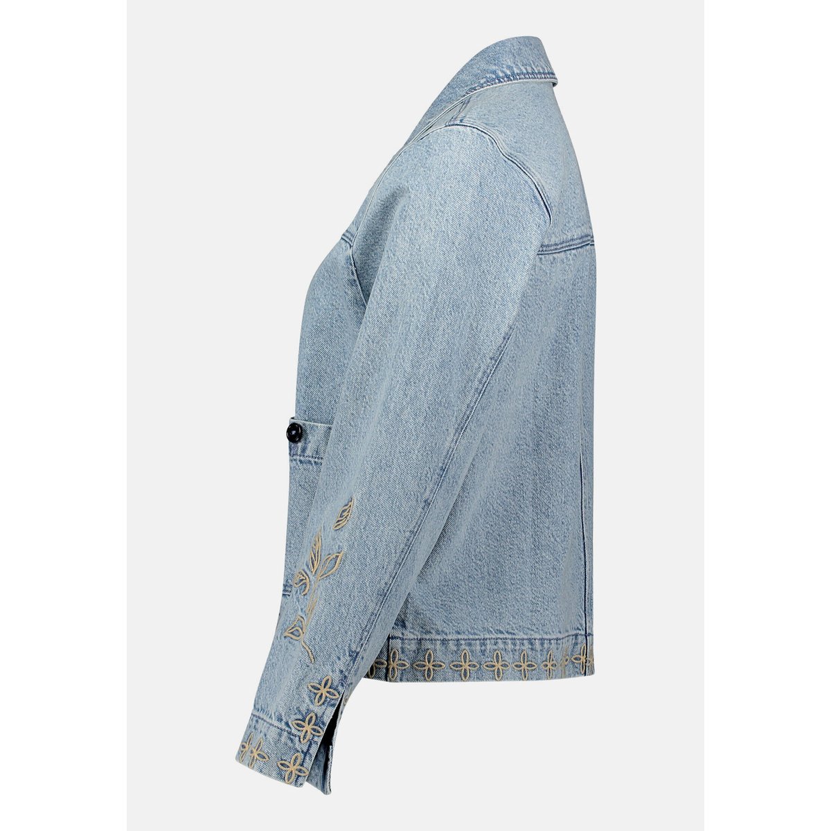 Veste en jean à broderies light blue denim, CARTOON