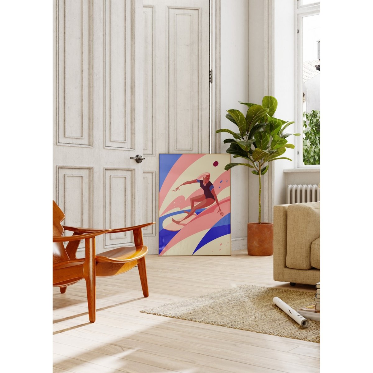 Affiche Surf blanc, L'AFFICHERIE