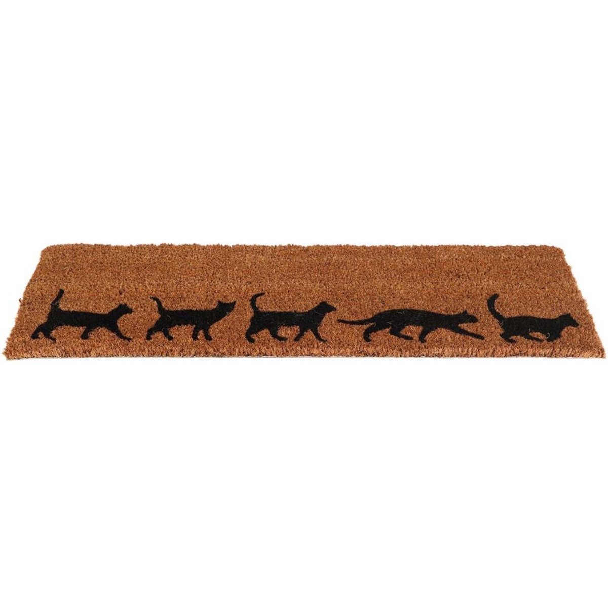 Paillasson en fibres de coco Evolution 75 x 25 cm Chats brown, BEST FOR BOOTS