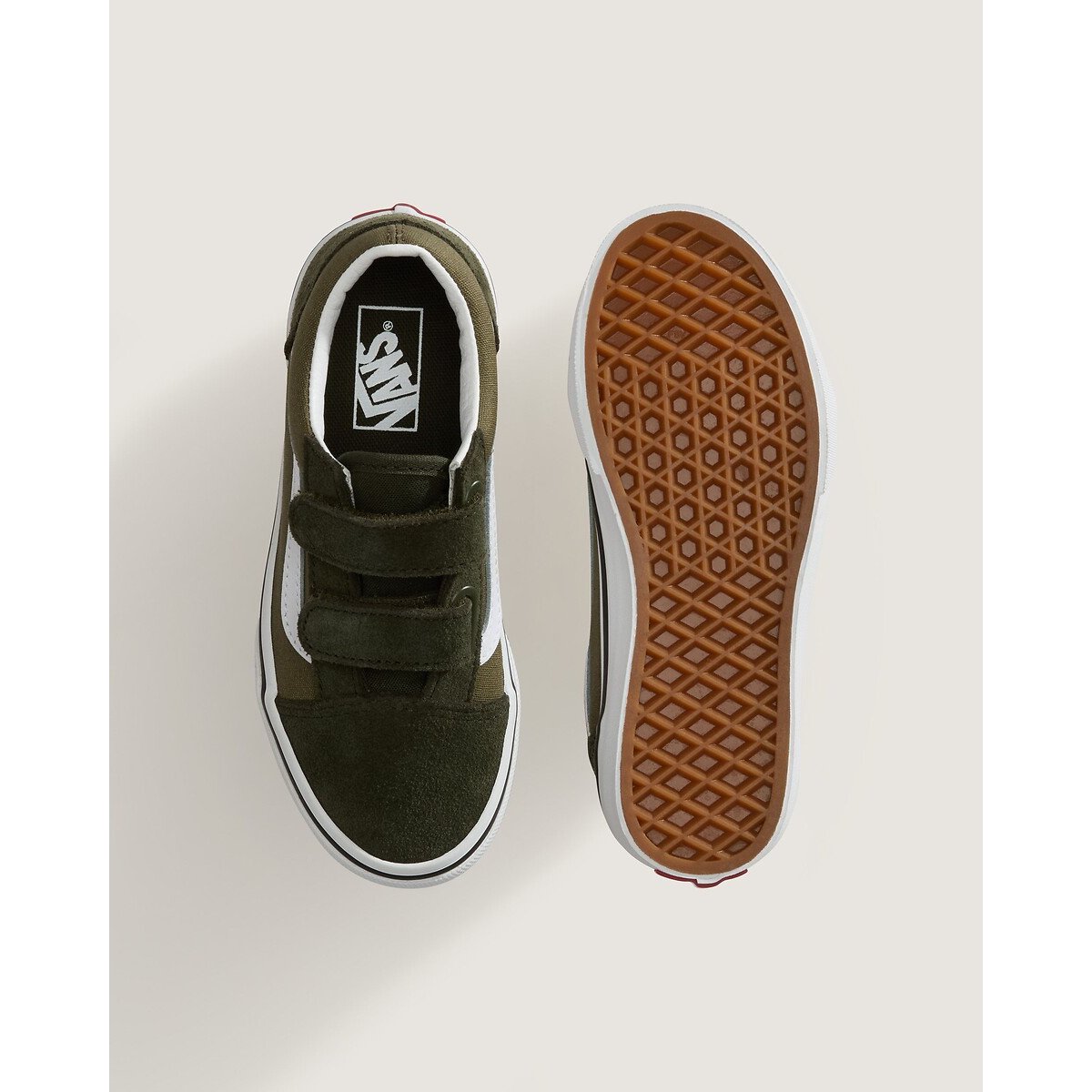 Kids Old Skool V Trainers with Touch 'n' Close Fastening khaki, VANS