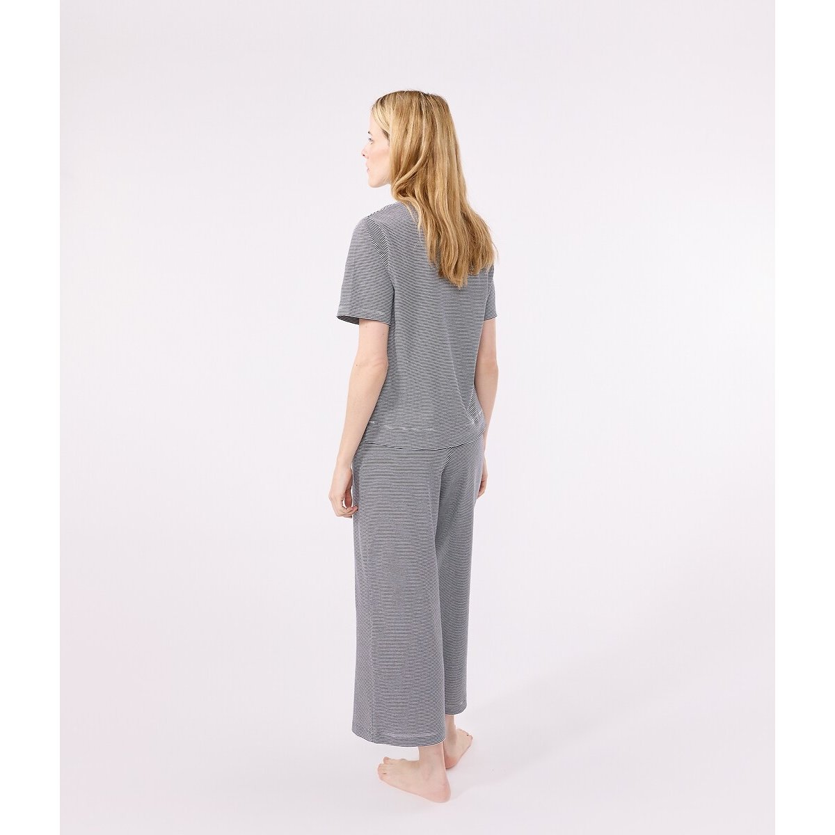 Pyjama milleraies rayé marine/écru, PETIT BATEAU
