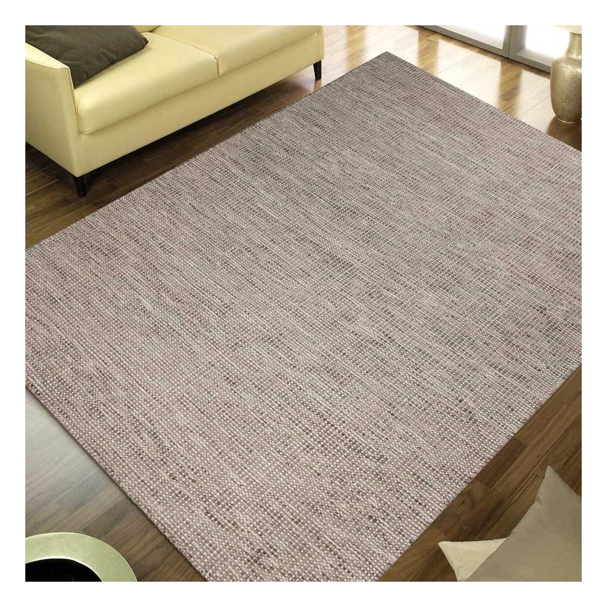 Tapis kilim fait main en laine motif uni LOOK 408 gris, UN AMOUR DE TAPIS
