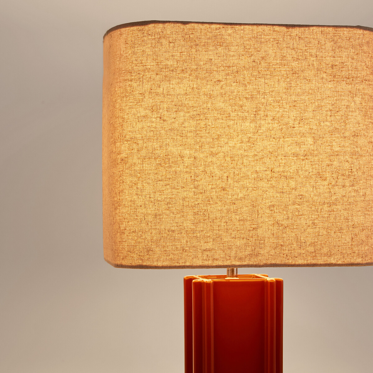 Lampe à poser en céramique et lin, BIMO brique, LA REDOUTE INTERIEURS