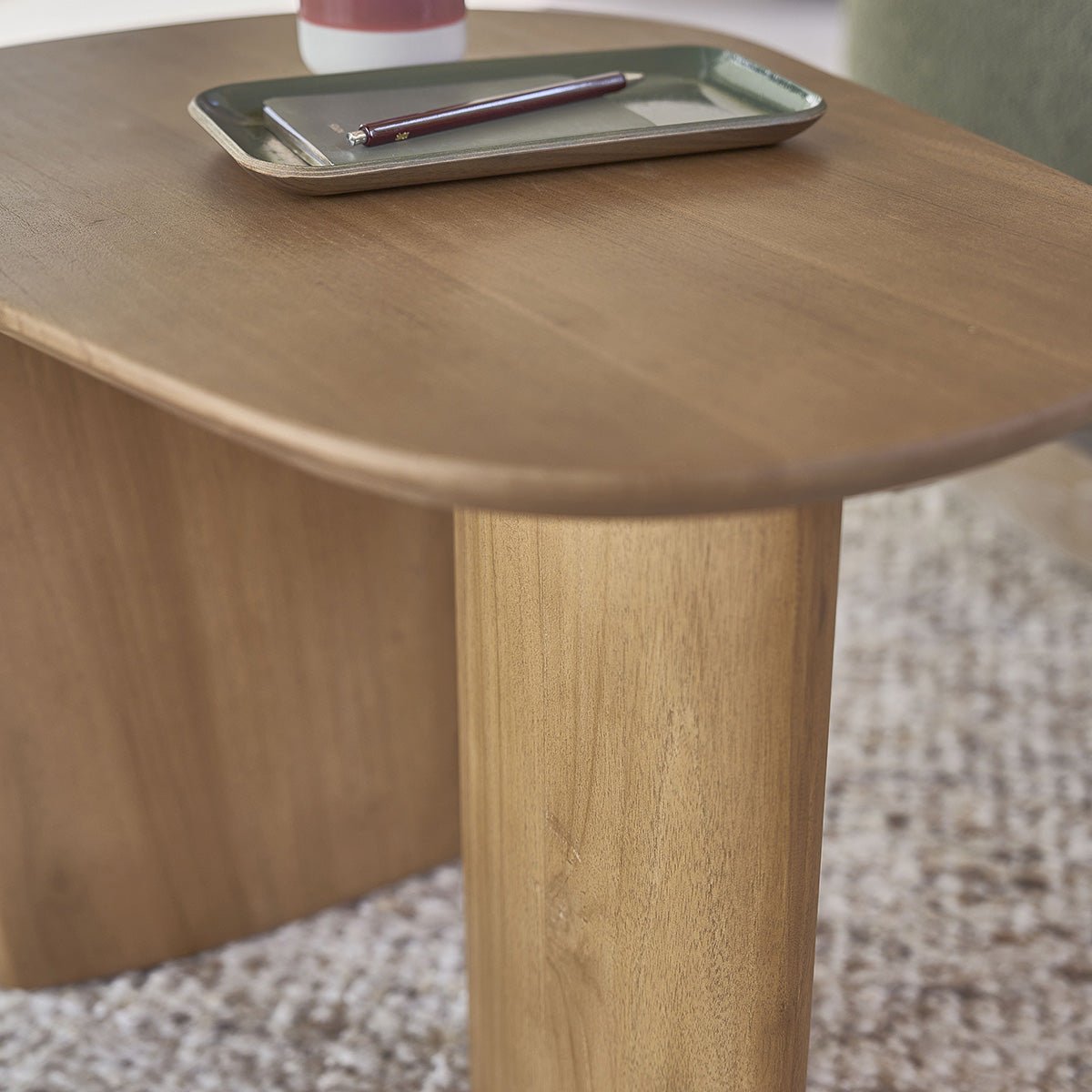 Table d'appoint en teck massif organique CALMA naturel, BERAH GETAH