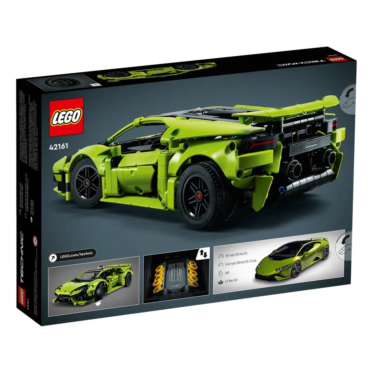 LEGO Technic - Modèle Lamborghini Huracán Tecnica - 42161 pour les passionnés de voitures vert, LEGO
