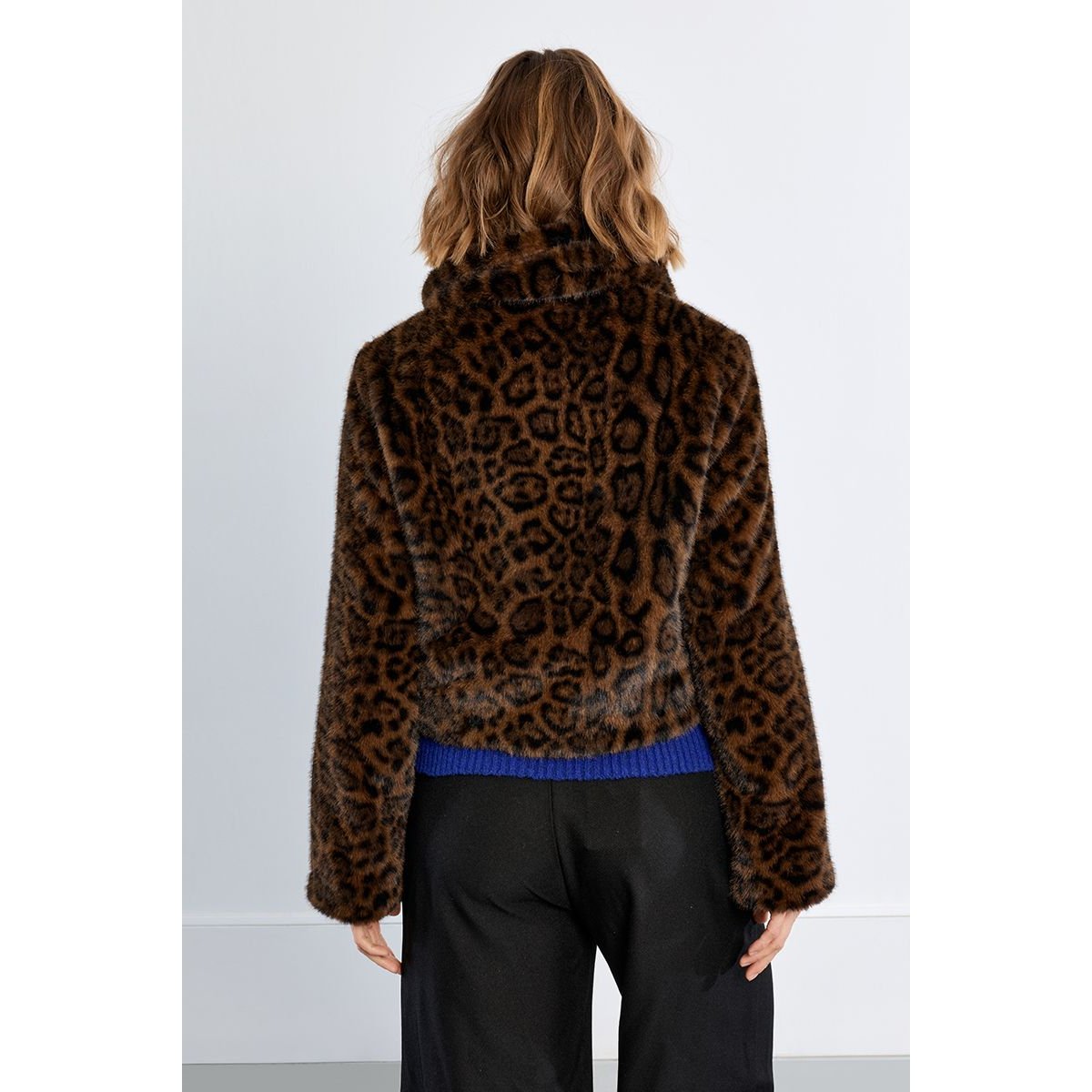 Veste imitation fourrure, léopard chocolate, LILI SIDONIO