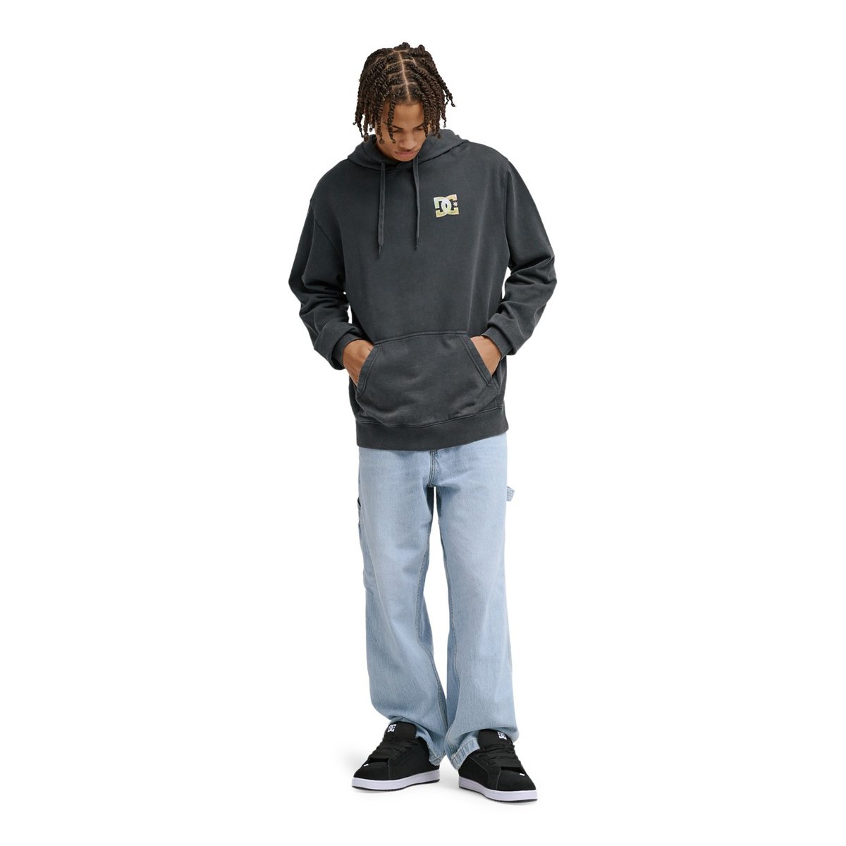 Sweat à capuche SKULL STORM. noir black, DC SHOES
