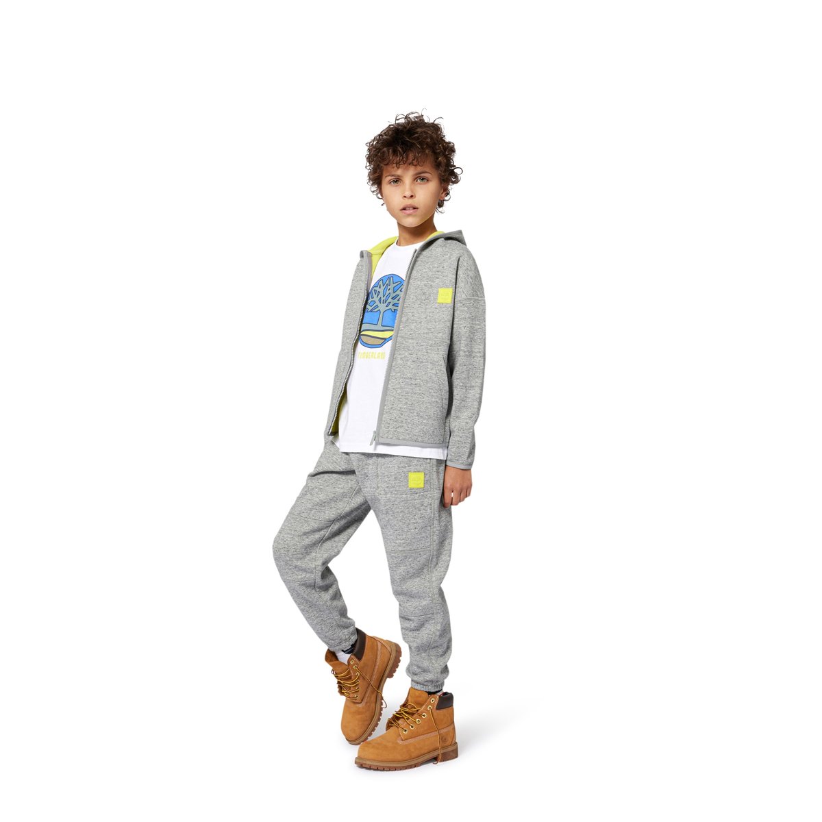 Cardigan con cappuccio gris chine acier, TIMBERLAND