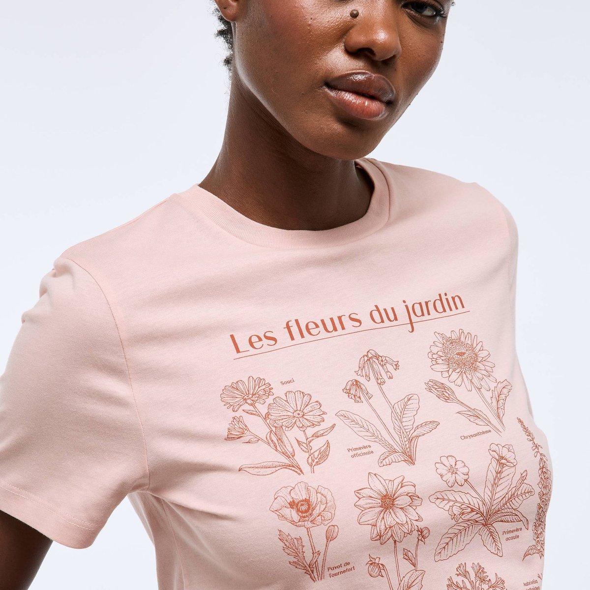 T-shirt à manches courtes avec imprimé placé gambas, MONOPRIX