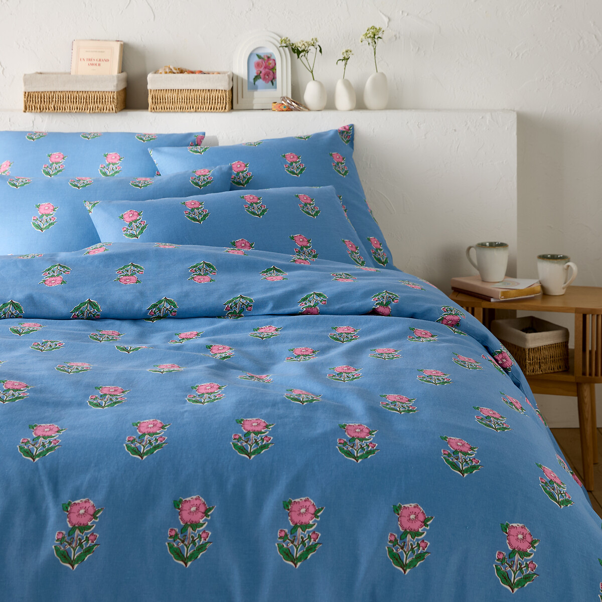 Housse de couette coton lin lavé, Alanis imprimé, LA REDOUTE INTERIEURS