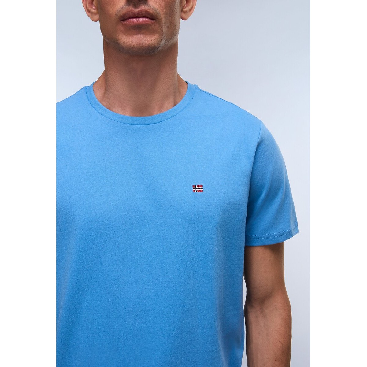 T-shirt maniche corte Salis blu tinta unita , NAPAPIJRI