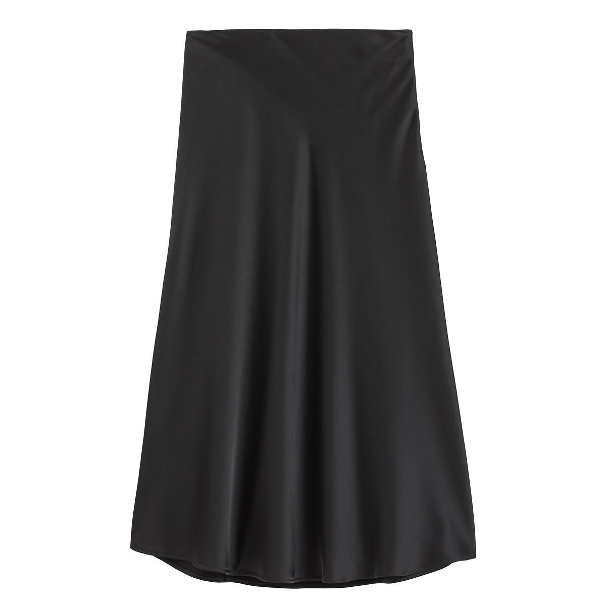Jupe évasée longue en satin mat, Signature MARION noir, LA REDOUTE COLLECTIONS