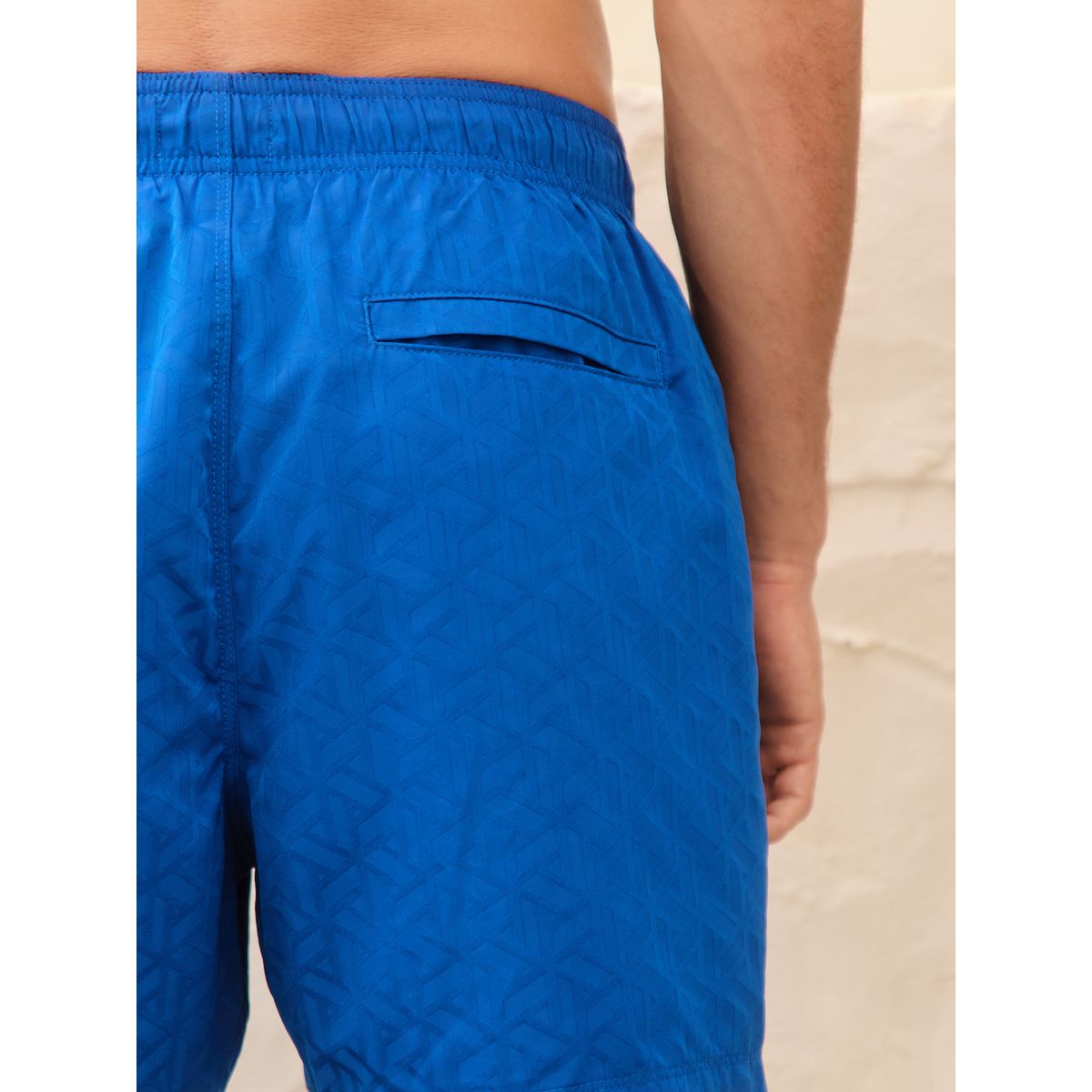 Short de bain en jacquard géométrique 5 po bleu, NEXT