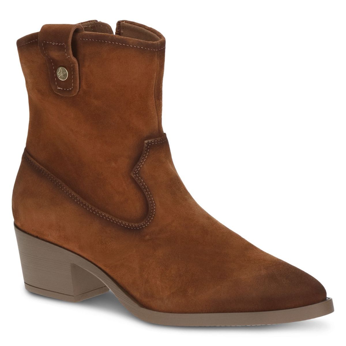 Bottine en cuir marron taupe clair, CAPRICE